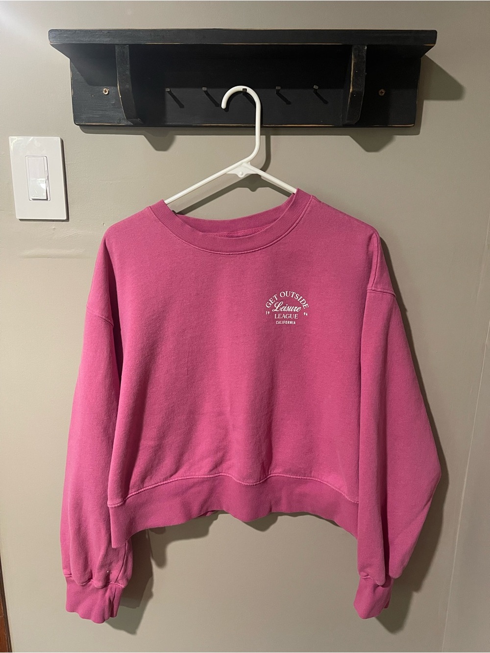 Old Navy Pink Cropped Crewneck Sweatshirt